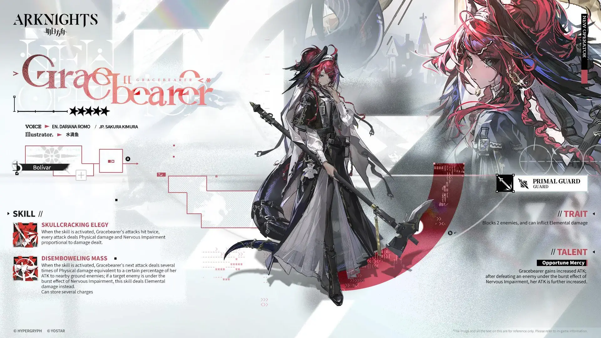 New Recruitable Operator: Gracebearer (5★ Guard)