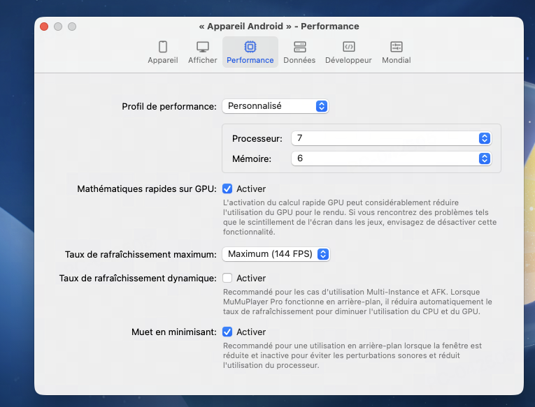 Paramètres pour Destiny: Rising sur Mac