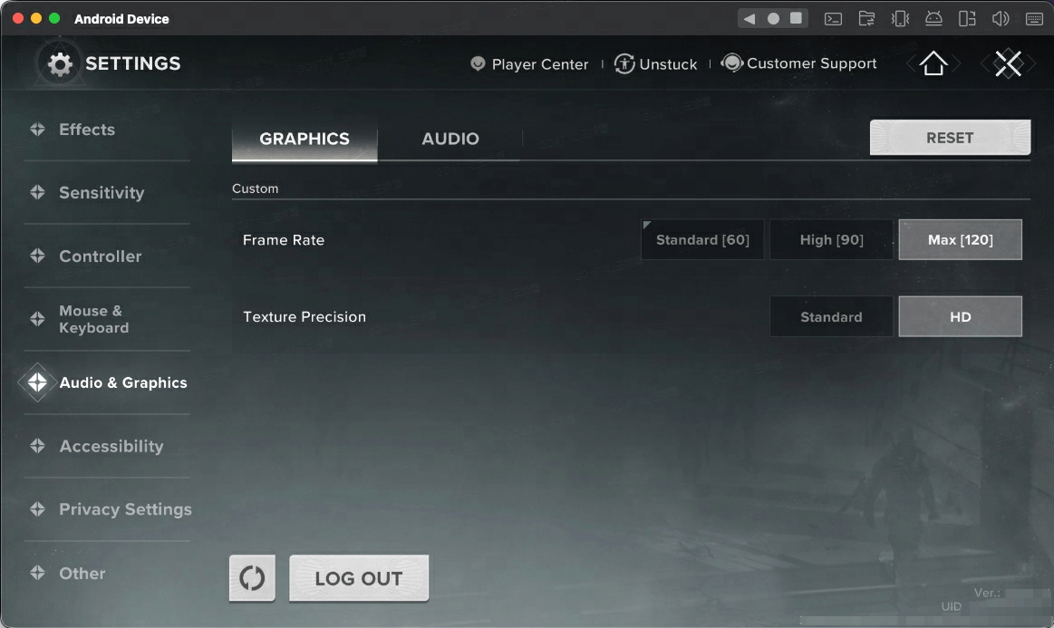 Recommended graphics Settings for Destiny Rising on Mac