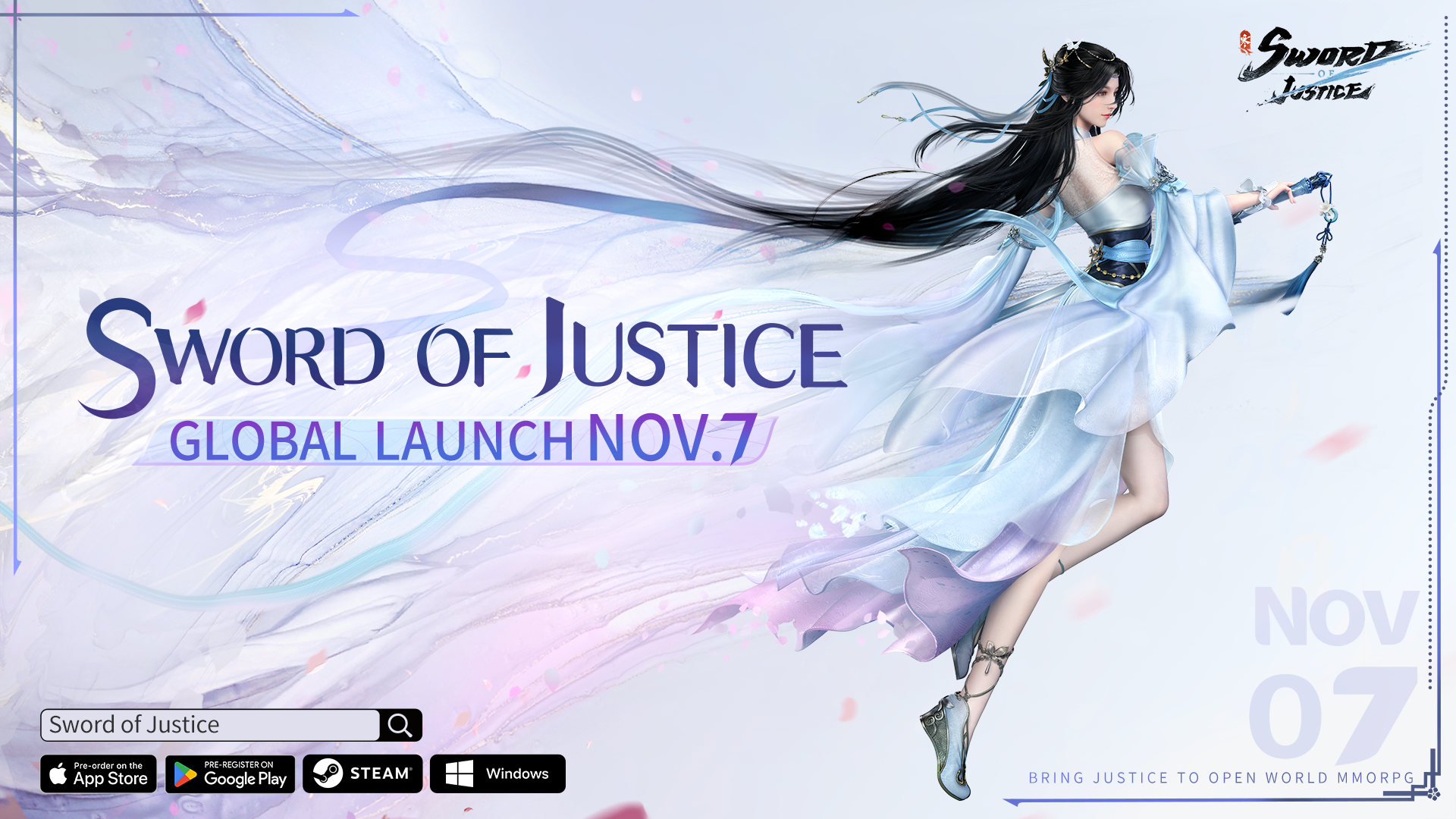 Sword of Justice Officially Launch on November 7!