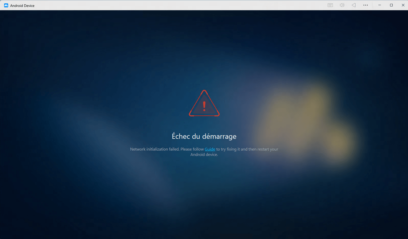 échec de l'initialisation du réseau au démarrage de MuMuPlayer